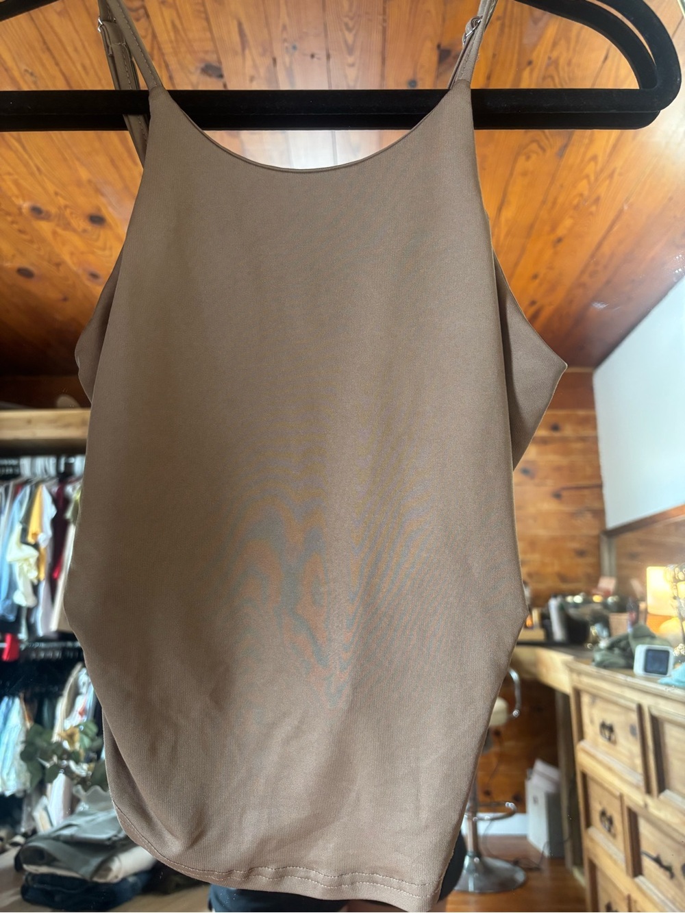 Brown Sleeveless Tank Top